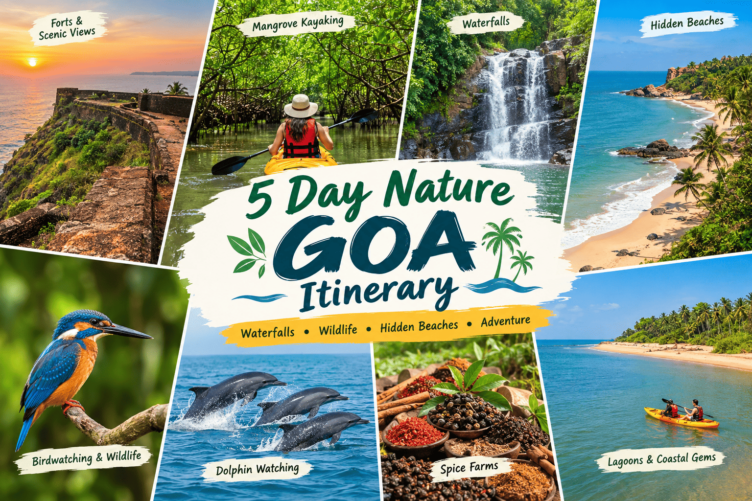 5 Day Nature Goa Itinerary: Waterfalls, Wildlife, Hidden Beaches & Adventure